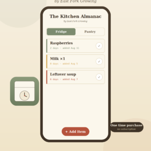 kitchen almanac app on a phone